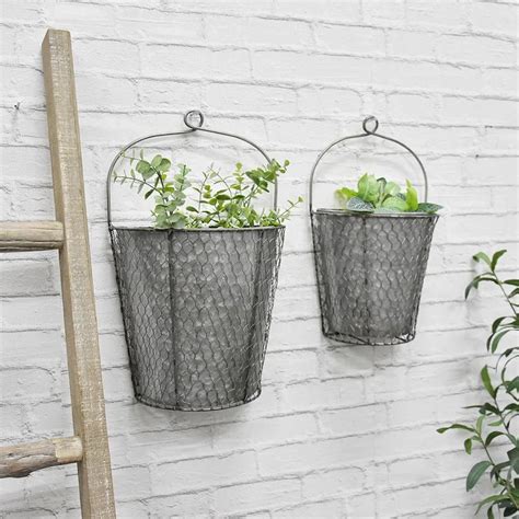 wall mounted galvanized metal planter